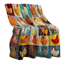 Vintage-Hahn-Karo-Flanelldecke